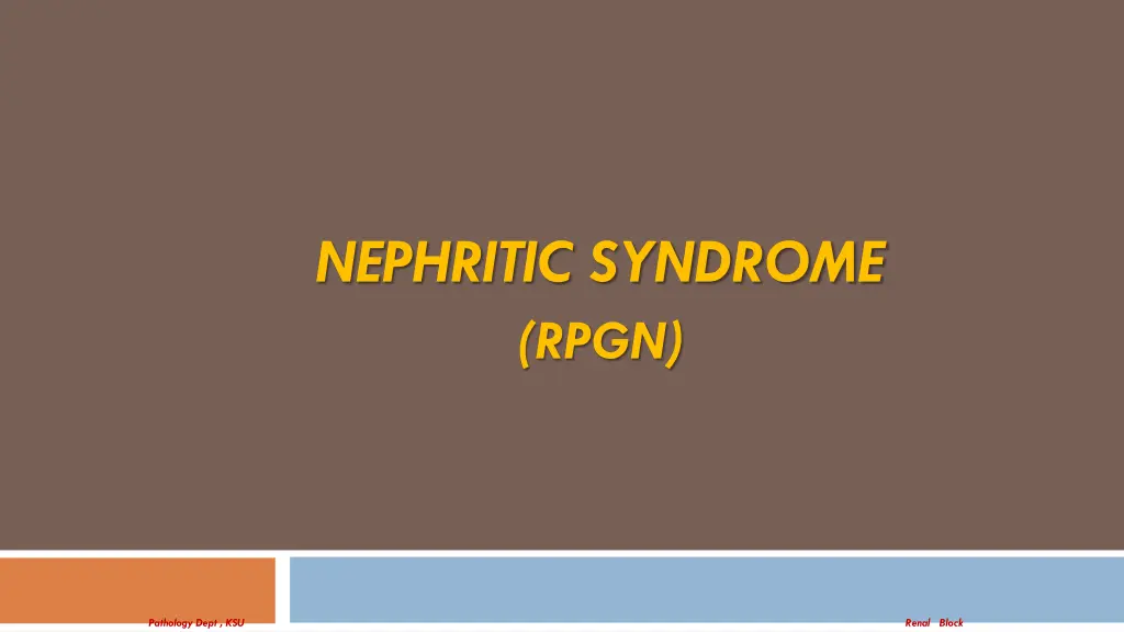 nephritic syndrome rpgn