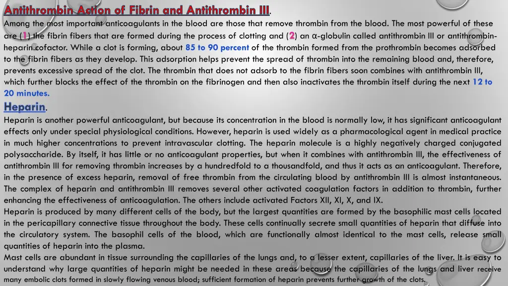 antithrombin action of fibrin and antithrombin