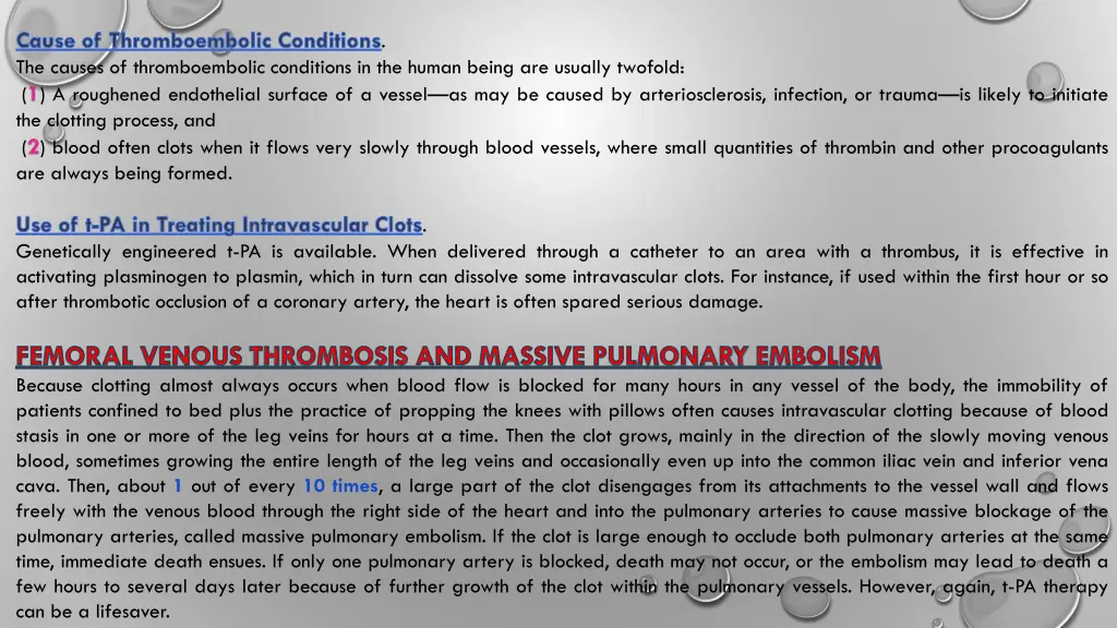 cause of thromboembolic conditions the causes