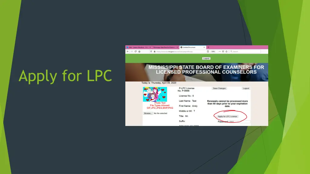 apply for lpc