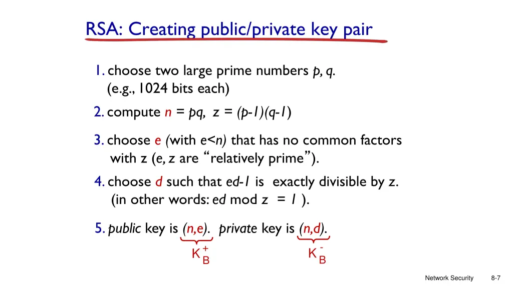 rsa creating public private key pair