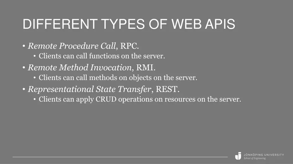 different types of web apis