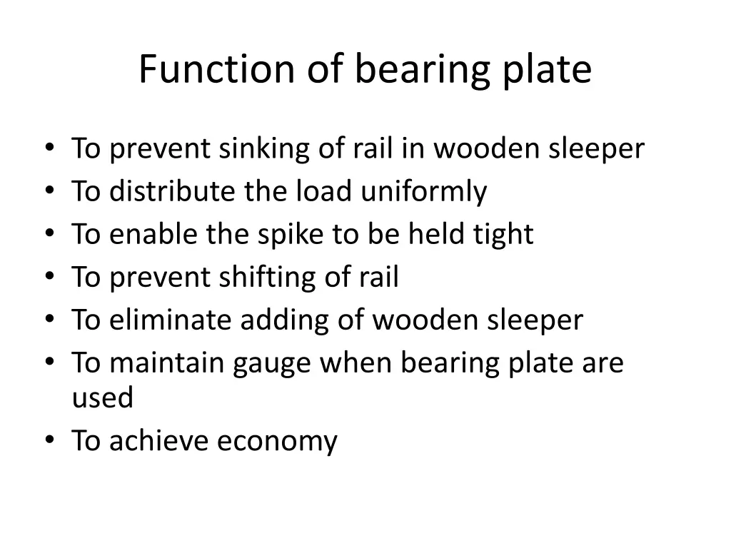 function of bearing plate