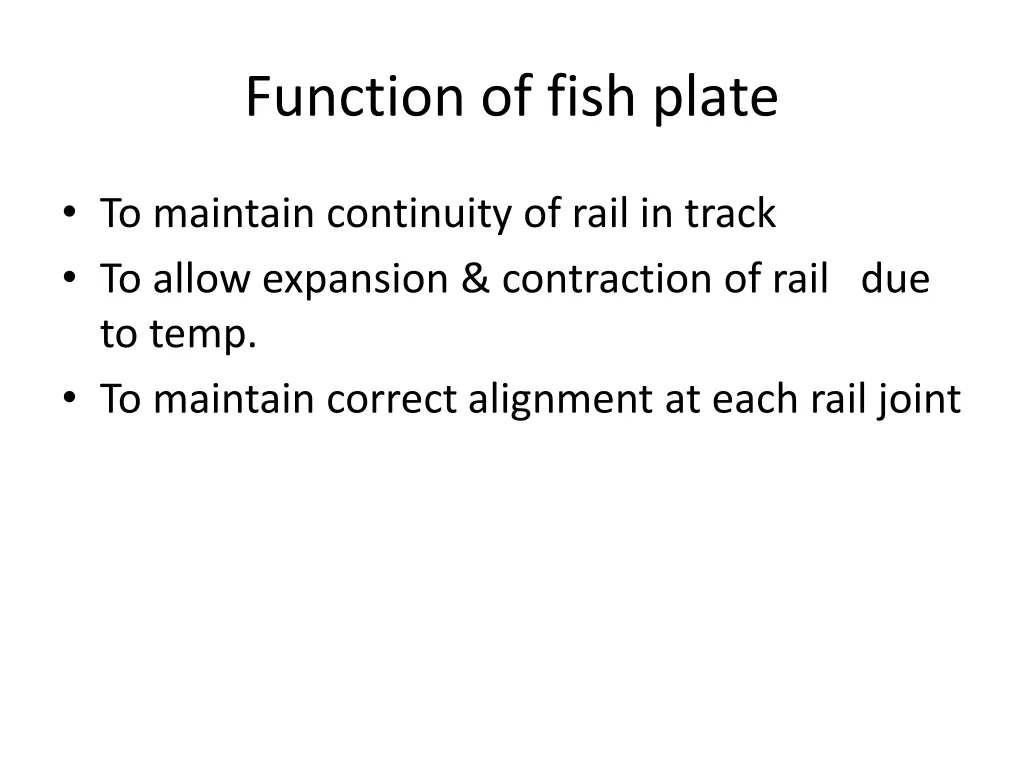 function of fish plate