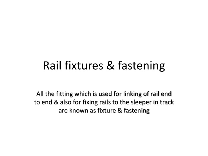 rail fixtures fastening