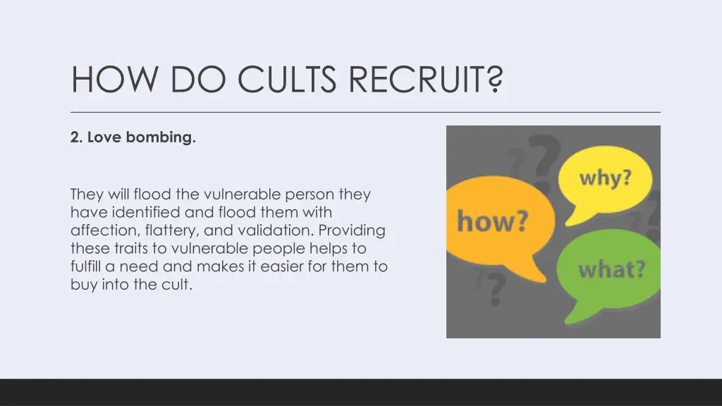 how do cults recruit 1