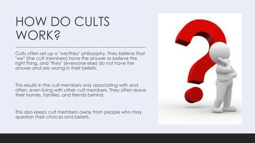 how do cults work 1