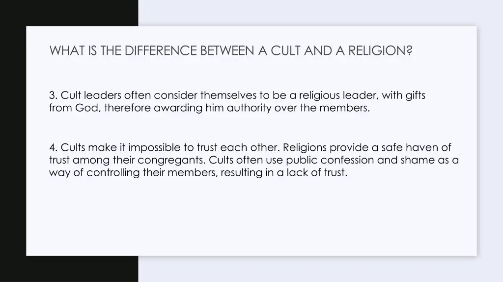 what is the difference between a cult 1