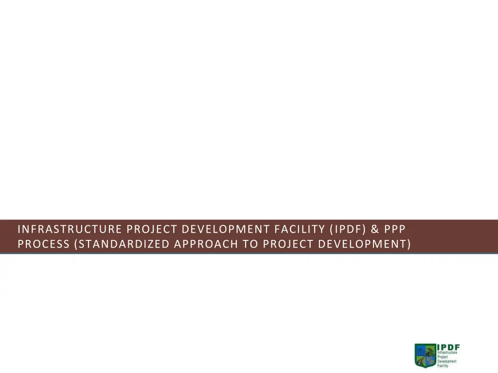 infrastructure project development facility ipdf