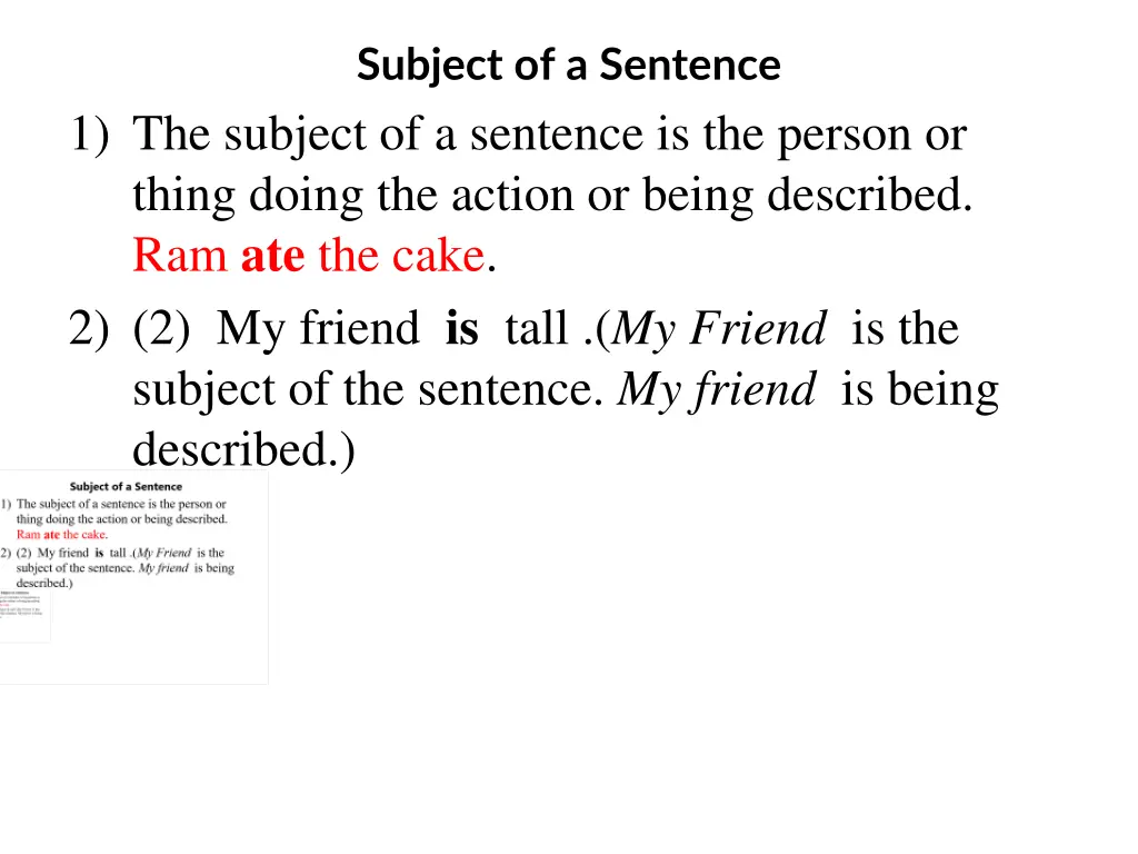 subject of a sentence