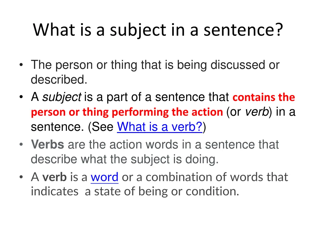 what is a subject in a sentence