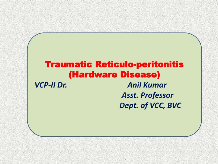 traumatic traumatic reticulo hardware disease