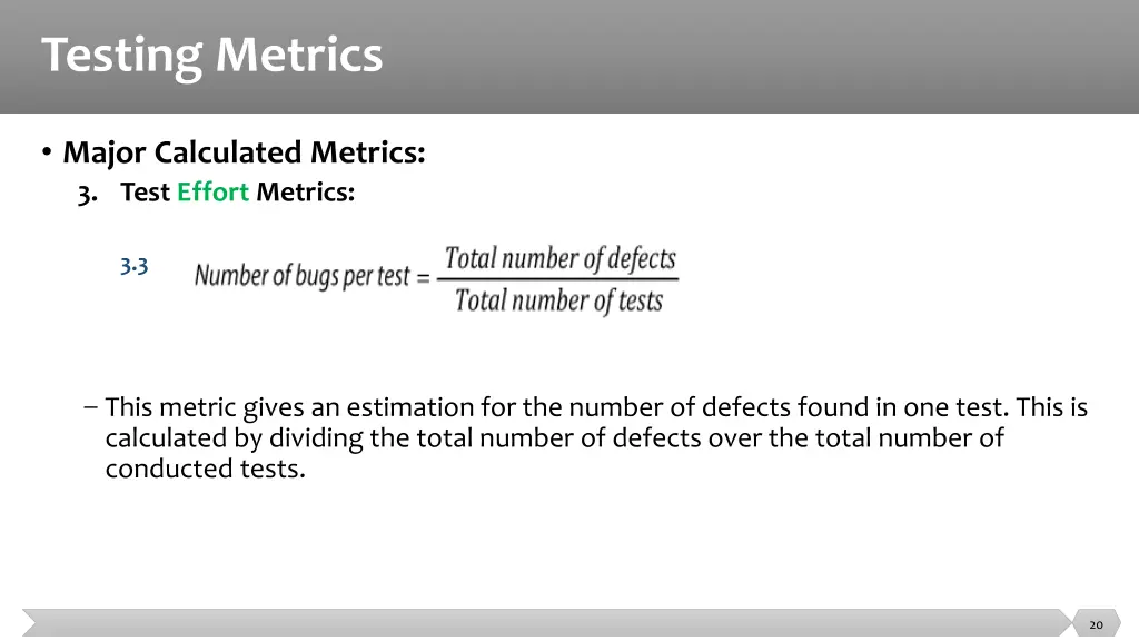 testing metrics 10