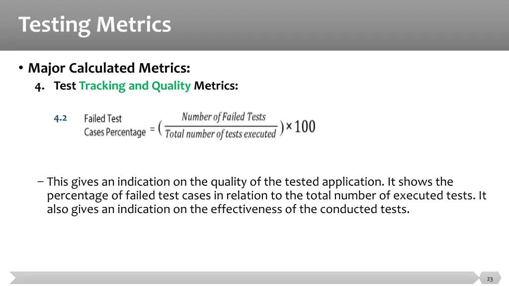 testing metrics 13