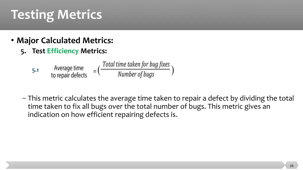 testing metrics 16