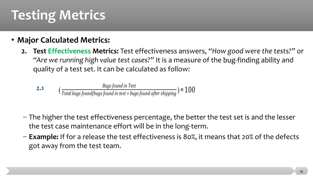 testing metrics 6