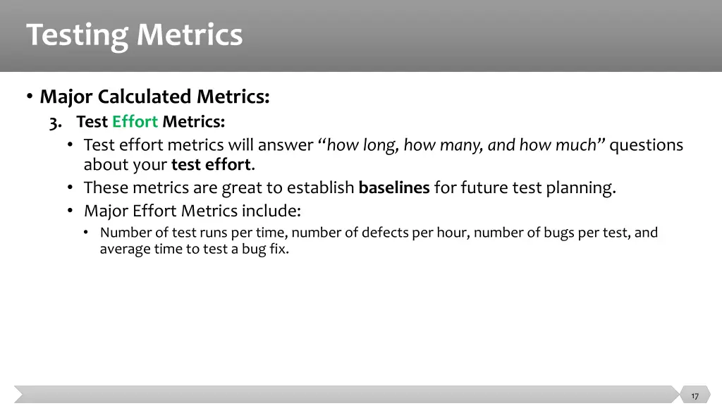 testing metrics 7