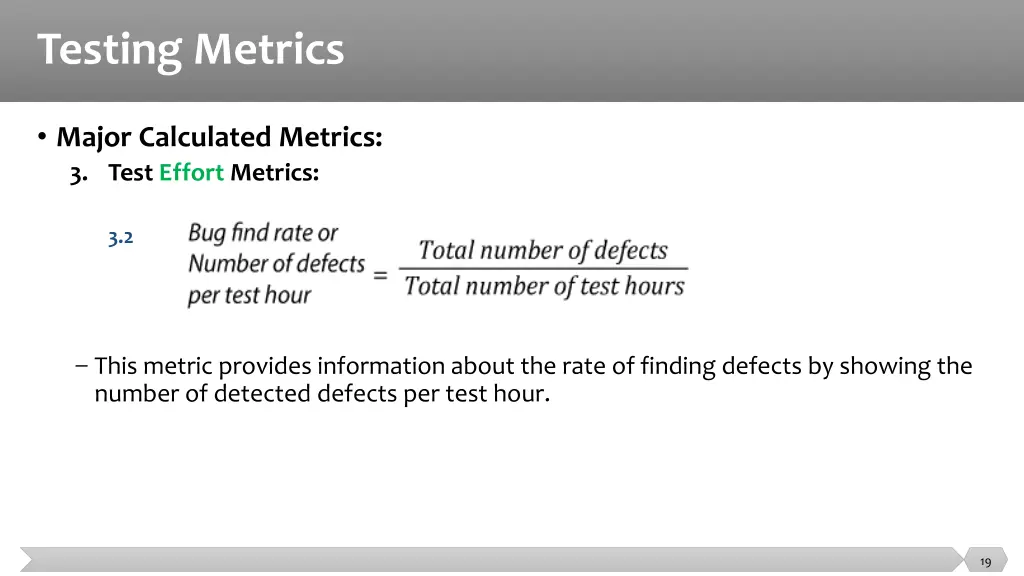 testing metrics 9