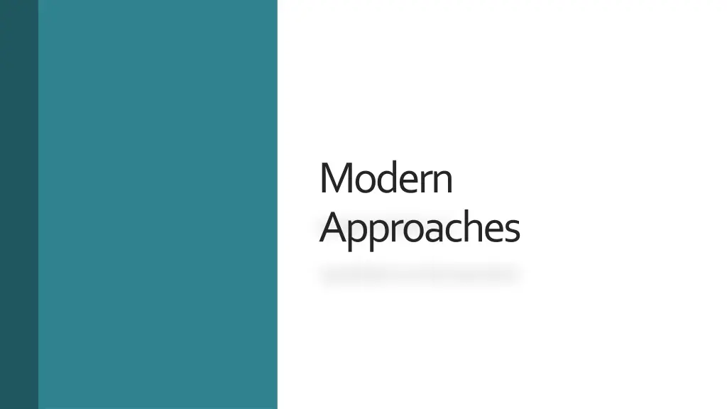 modern approaches