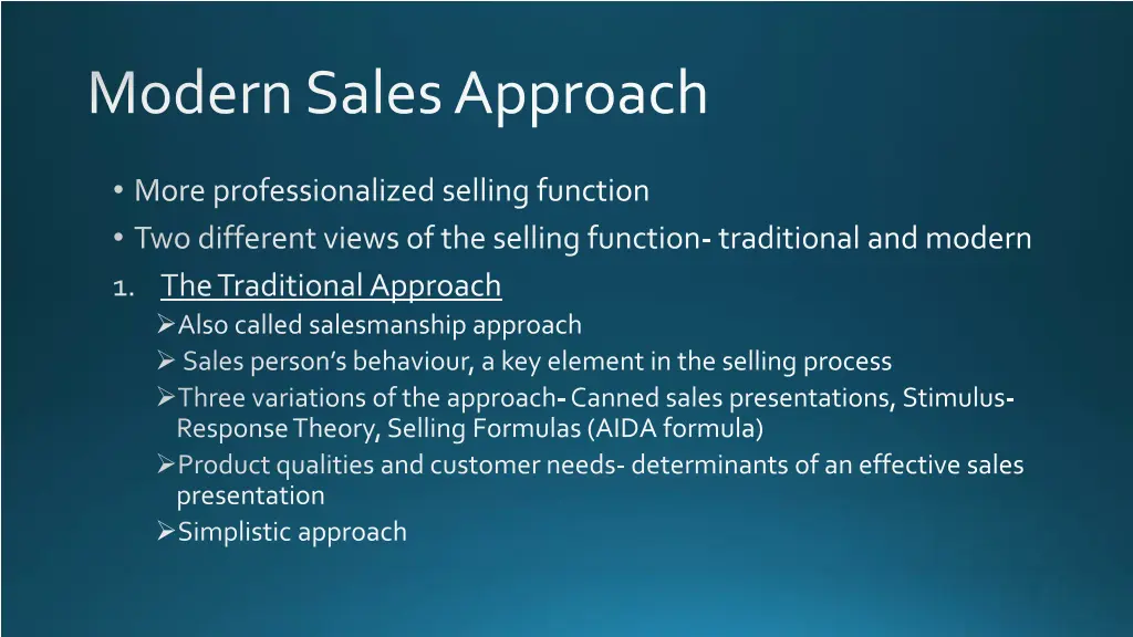 modern sales approach