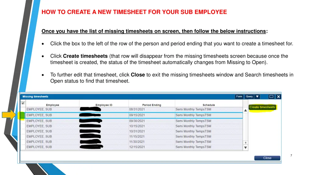 how to create a new timesheet for your