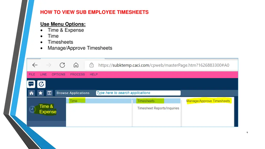 how to view sub employee timesheets