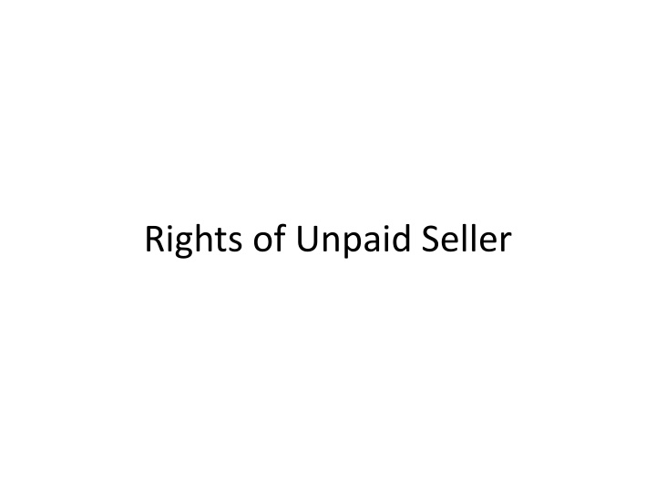 rights of unpaid seller