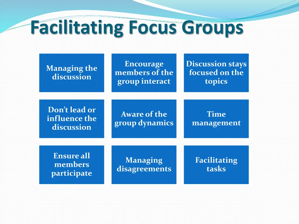 facilitating focus groups