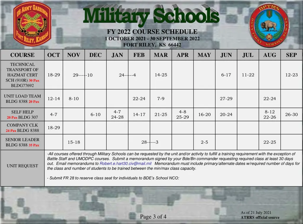 fy 2022 course schedule 1 october 2021 2