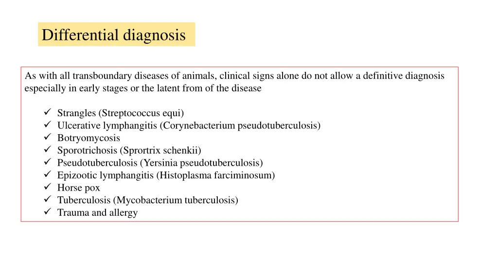 differential diagnosis