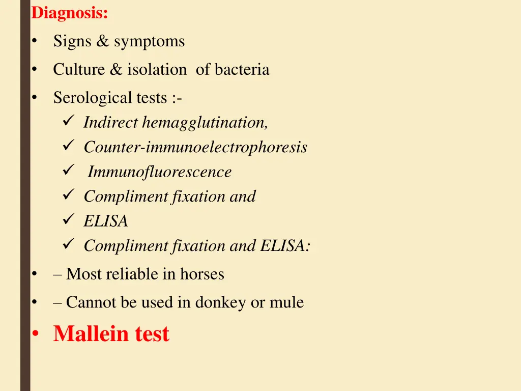 diagnosis signs symptoms culture isolation