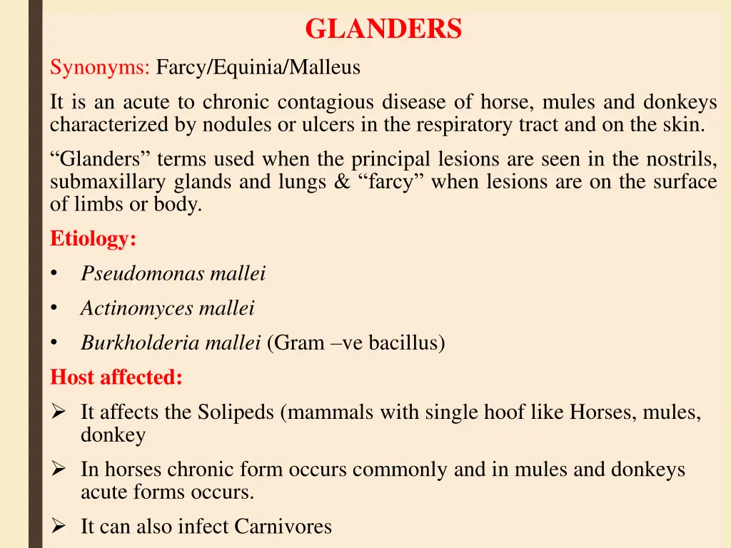 glanders