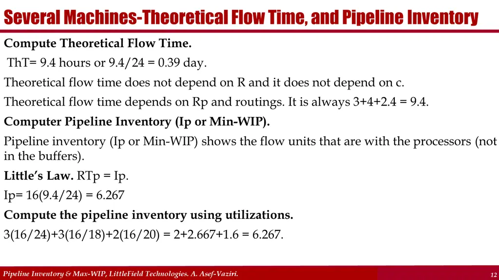 several machines theoretical flow time