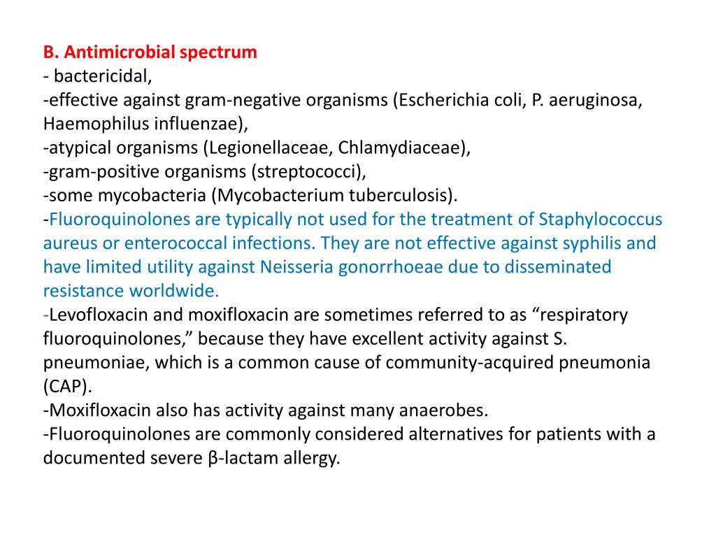 b antimicrobial spectrum bactericidal effective