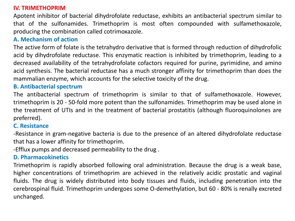 iv trimethoprim apotent inhibitor of bacterial