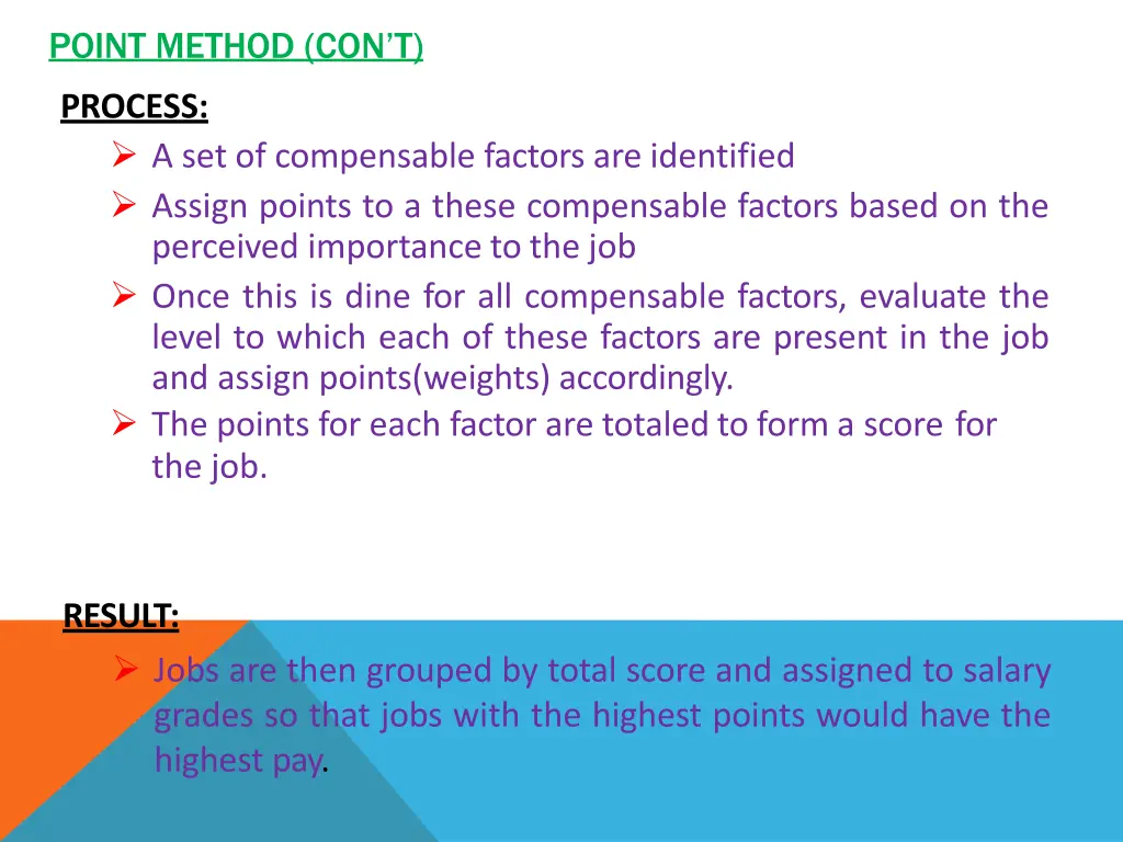 point method con t