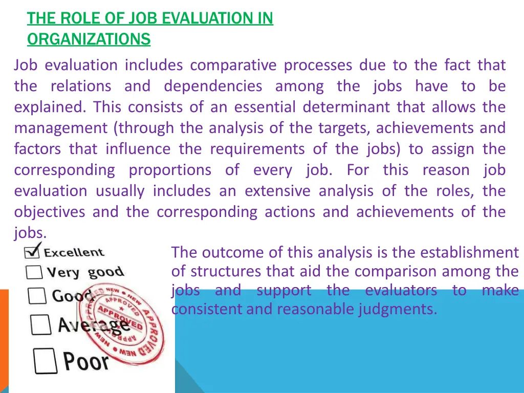 the role of job evaluation in organizations