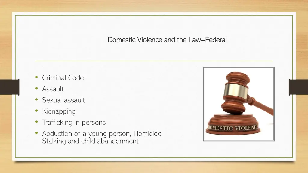 domestic violence and the law domestic violence