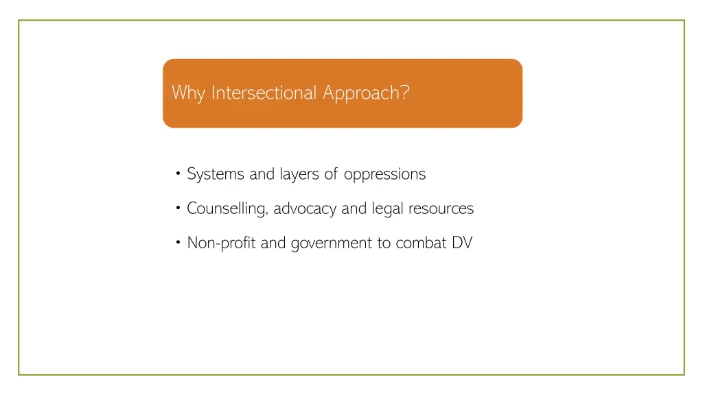 why intersectional approach