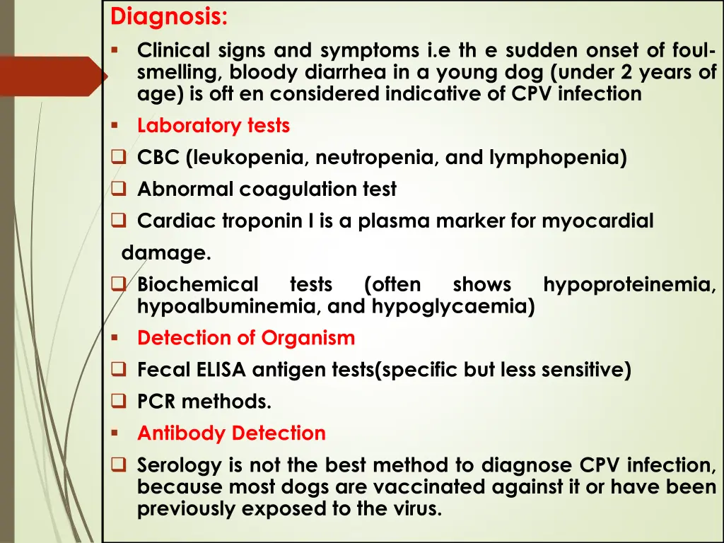 diagnosis clinical signs and symptoms