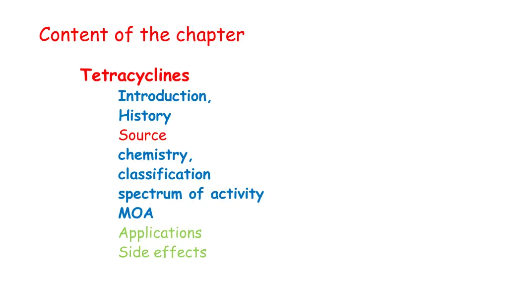 content of the chapter