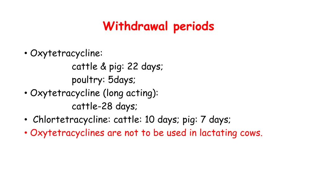 withdrawal periods