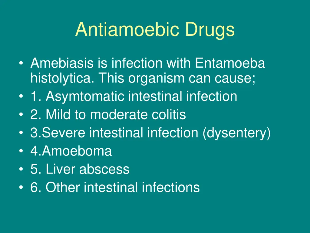 antiamoebic drugs 10