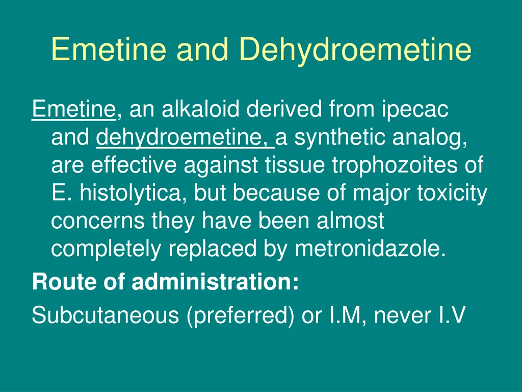 emetine and dehydroemetine