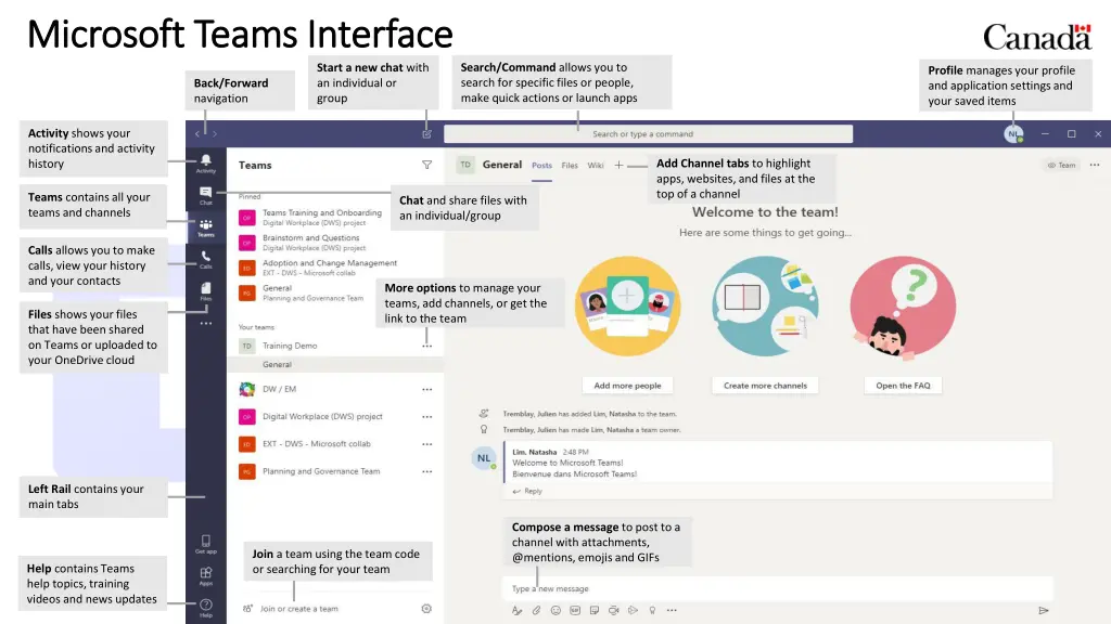 microsoft teams interface microsoft teams