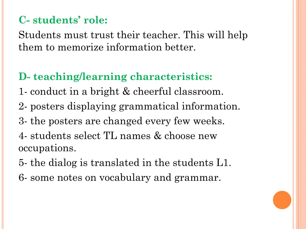 c students role students must trust their teacher