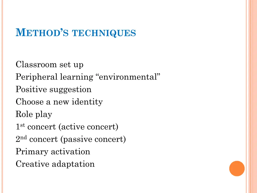 m ethod s techniques