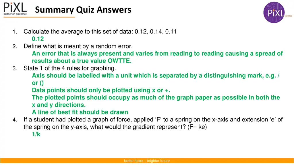 summary quiz answers