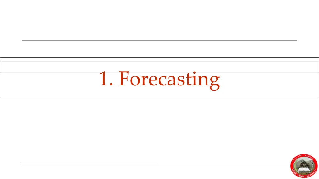 1 forecasting