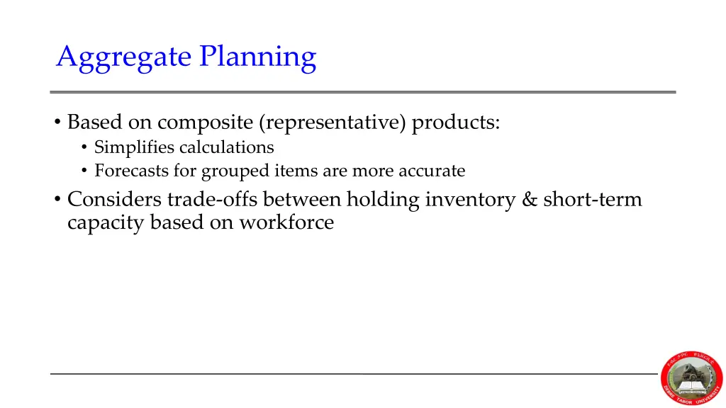 aggregate planning